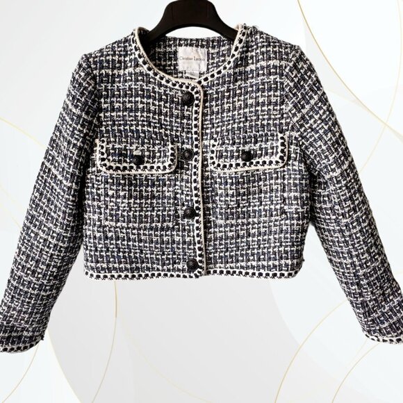 Christian Lacroix Jackets & Blazers - NWT Christian Lacroix Tweed Collarless Cropped Blazer